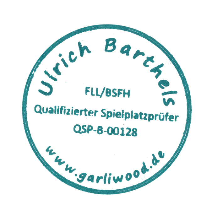 Offizielles Zertifikat - Qualifizierter Spielplatzprüfer Ulrich Barthels, FLL/BSFH, QSP-B-00128